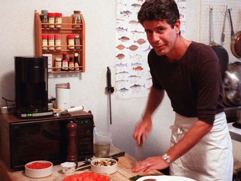 Anthony Bourdain as a young chef.